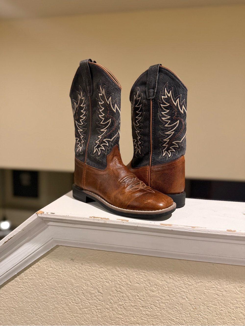 Kids Western-Style Brown & Black Cowboy Boots